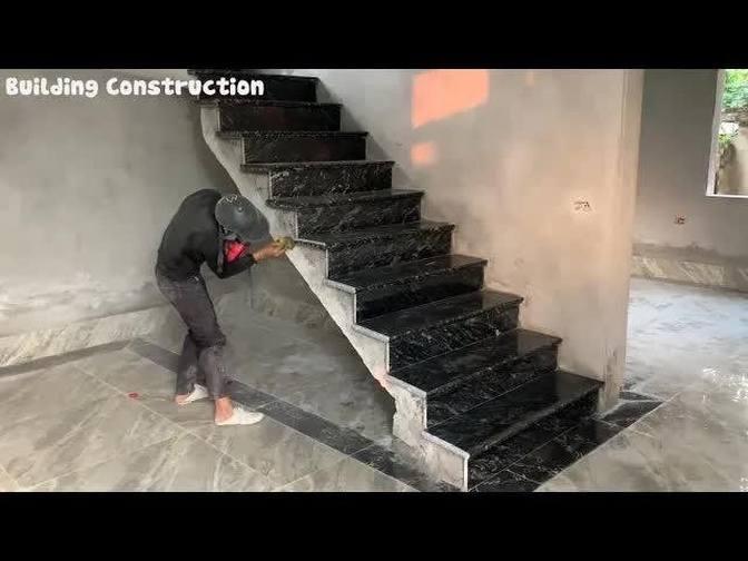 The Technique Of Installing Quartz Black Stone Stairs With The Most Precise Manual Method