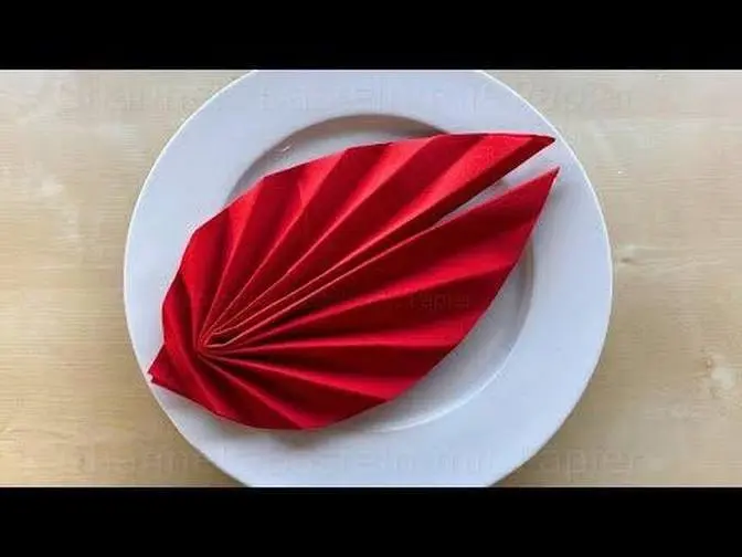How to fold a Napkin into a Leaf.