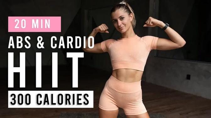 20 Min Abs & Cardio HIIT Workout To Lose Belly Fat | Burn 300 Calories | At Home | No Equipment