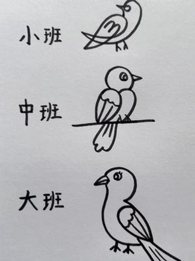 不同年級畫的小鳥，你是哪個級別？#簡筆畫 @抖音小助手