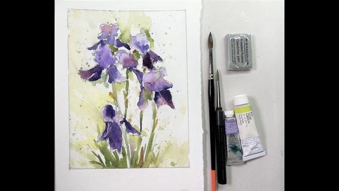 How to Paint Purple Iris Flowers in Watercolor - with Chris Petri