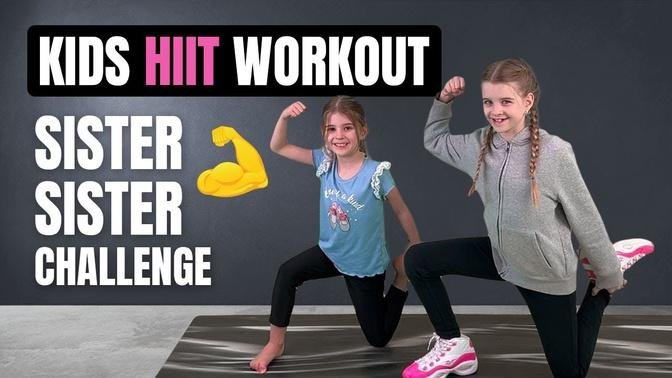 GET STRONG_ Kids Workout 💪 (Sister Sister Kids Exercises!)