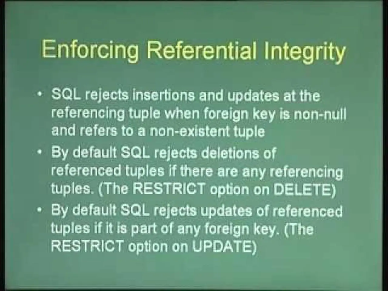 Lecture - 13 Constraints and Triggers