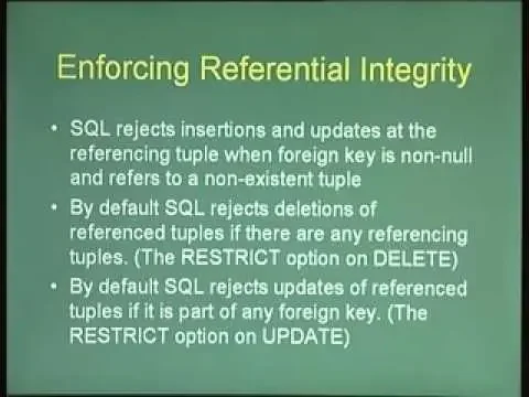 Lecture - 13 Constraints and Triggers