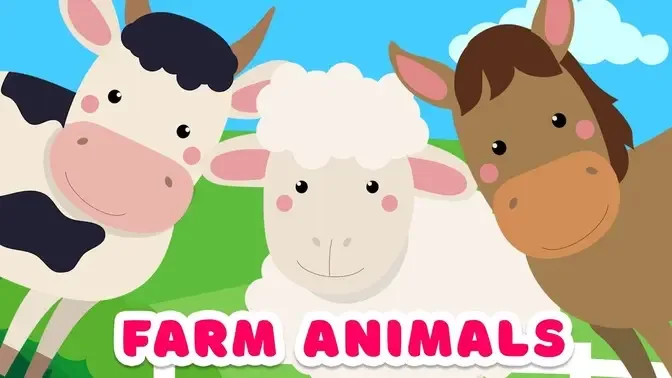  Animals Names & Sounds - Farm animals for kids