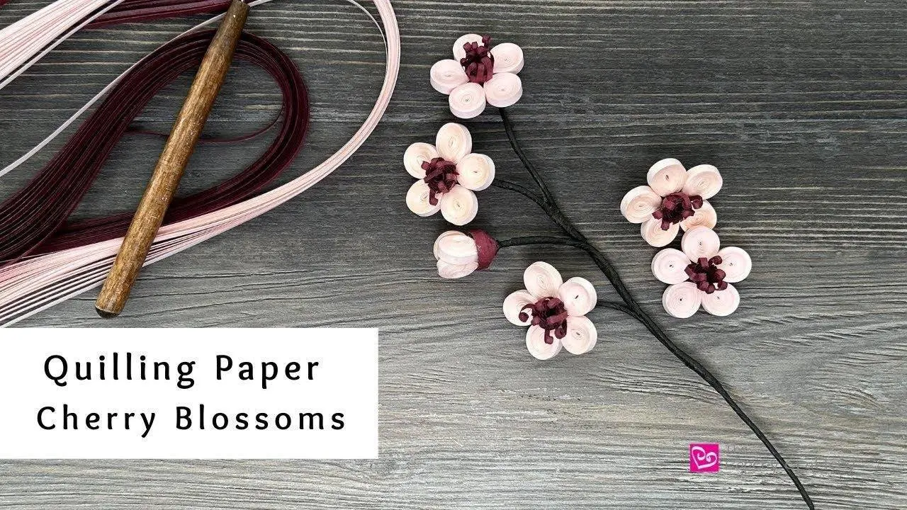 How to Make Quilling Paper Cherry Blossoms | Spring Paper Crafts | Quilling for Beginners