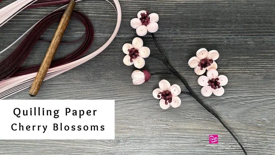 How to Make Quilling Paper Cherry Blossoms | Spring Paper Crafts | Quilling for Beginners
