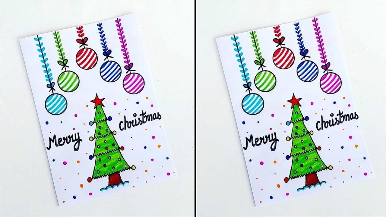Easy & Beautiful white paper Christmas Card making|DIY Greeting Card | Handmade Merry christmas card