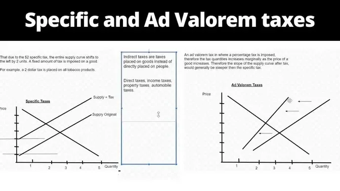 Specific Taxes, Ad Valorem Taxes, Direct and Indirect Taxes