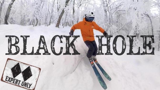 Skiing Okemo, Black Hole DOUBLE BLACK Glade 14" Fresh Pow