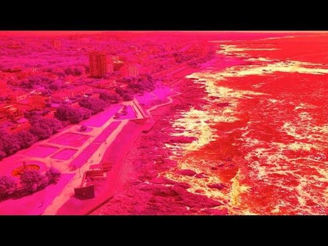 [VISUAL VAPORWAVE] | Porto Beach in 4K Infrared | A NIR Camera Mod Drone Flight