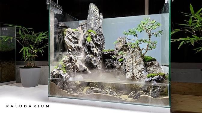 Realistic Waterfall Making with bonsai tree