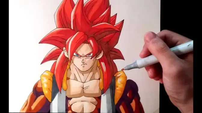 Dibujo Goku SSJ versión realista/3D Speed drawing