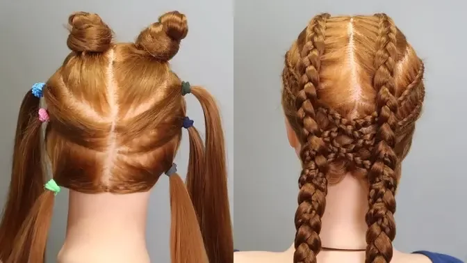 How To Double Dutch Braid Step by Step Two Side Fish Braided Hairstyle for  Girls
