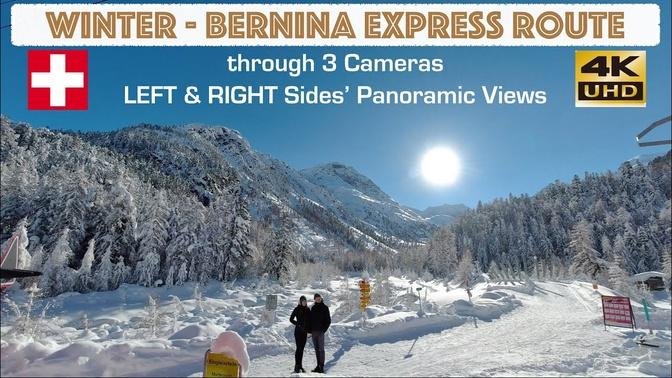 The Bernina Express Route, Switzerland • Train Journey • Panoramic 4K Video