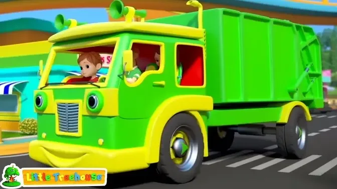 Wheels On The Garbage Truck Nursery Rhyme & Cartoon Video for Kids