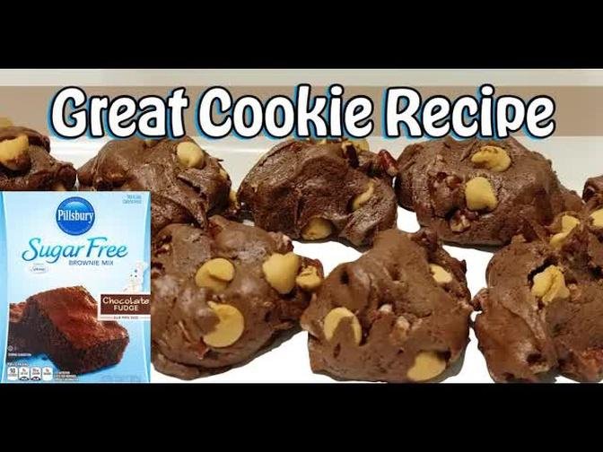 Chocolate Peanut Butter Cookies with Pillsbury Sugar Free Brownie Mix