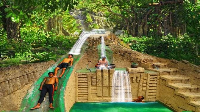 1 Day How We Build Million Dollars Water Slide Park into Swimming Pool Underground