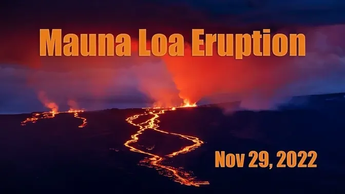 Hawaii’s Mauna Loa Volcano Eruption Viewing from Mauna Kea 4K (Nov 29, 2022) | Blue Ocean
