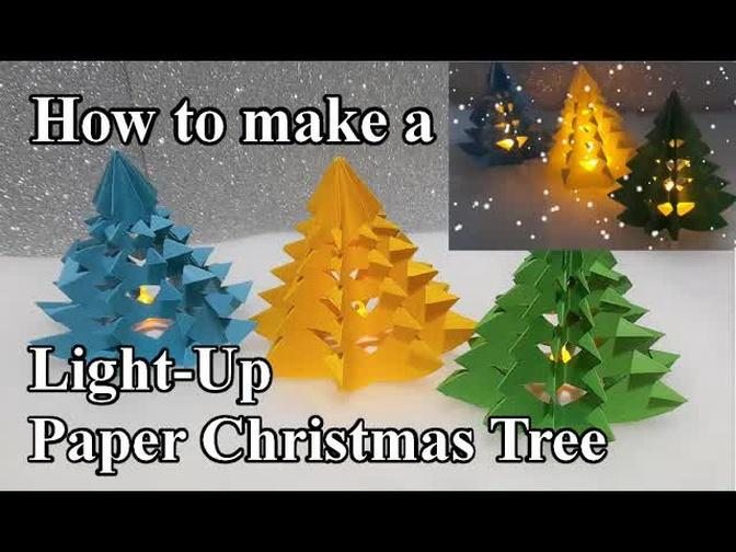 How to make a 3D Light-Up Paper Christmas Tree | Paper Decorations | Tutorial easy to make
