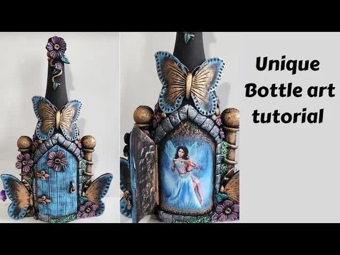 Bottle art/Wine bottle craft/bottle decoration/art and craft/art/Bottle Craft/CreativeCat