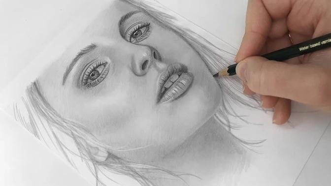 Sketching and Shading a Face with 3 pencils