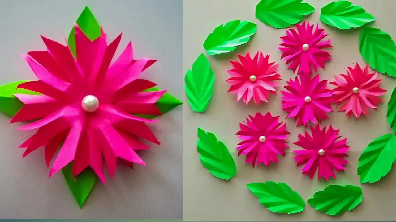 Easy paper flowers / How to make paper flowers / Easy Paper flower making / craft by KovaiCraft