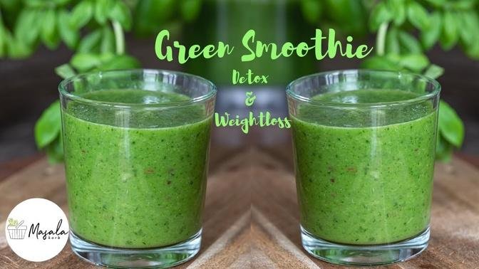 Fat Burning Green Smoothie for Weight Loss & Detox Breakfast Smoothie -Intermittent Fasting Smoothie