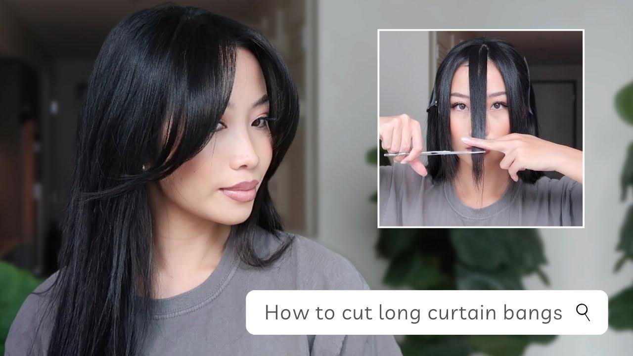 How To Cut Long Curtain Bangs At Home