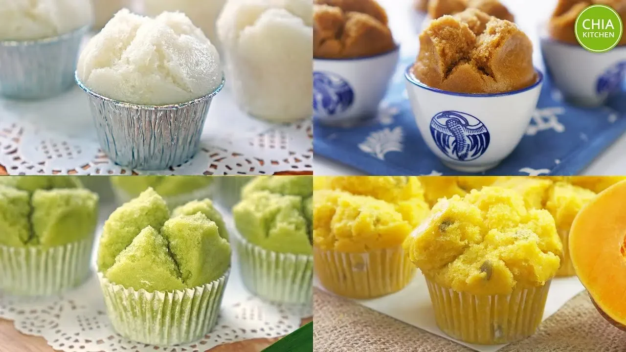 4款美味笑口发糕【班兰，南瓜，大米，红糖】纯素食谱