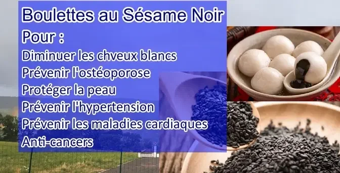 Boulettes au sésame noir, déssert, recette chinoise 黑芝麻汤圆