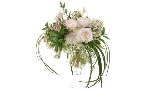 Classic White Hand-Tied Garden Roses