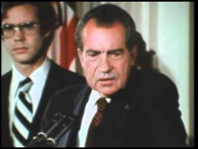 Richard Nixon delivers his farewell address to Administration staffers, August 9, 1974