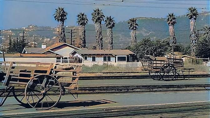 Southern California 1940s in color [60fps,Remastered] w_sound design added