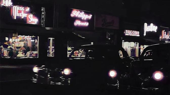Driving in Los Angeles 1950s in color  [60fps, Remastered] w/sound design added