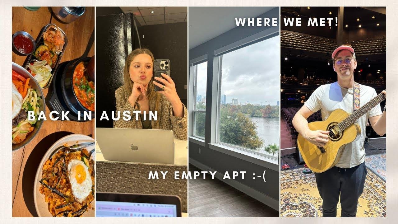 VLOG: back in Austin, showing you where we met, staying in my empty Apt + REMINICING :-)
