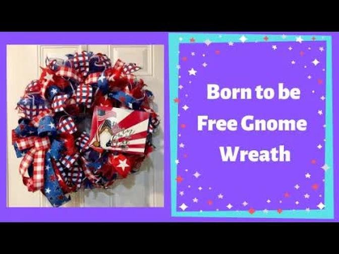 How to make woodland ruffle Gnome patriotic wreath from hard working mom wreath kit