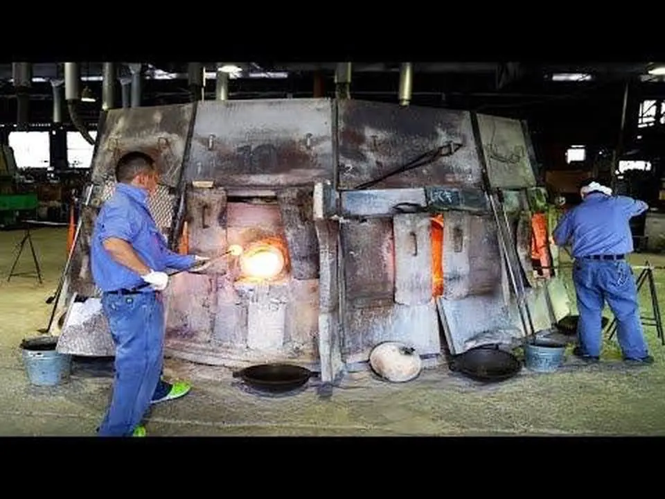 The process of making wine glasses in bulk. An old wine glass factory in Japan.