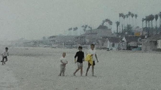 1960's Family at the Oceanside Beach in San Diego California - Vintage Footage