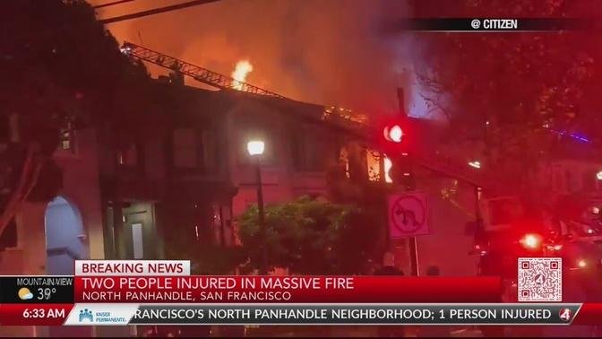 Two people injured in massive San Francisco fire