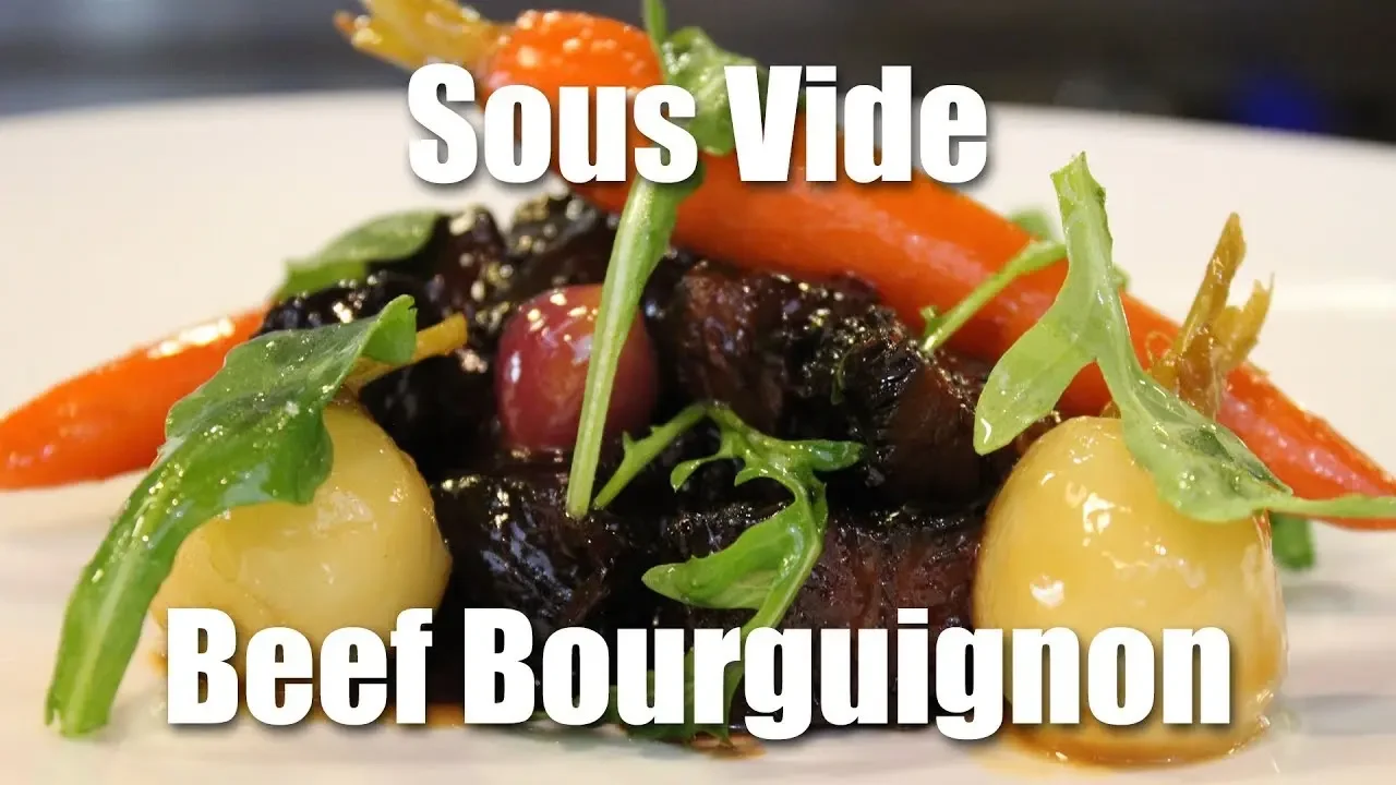 Sous Vide Beef Bourguignon with Glazed Vegetables