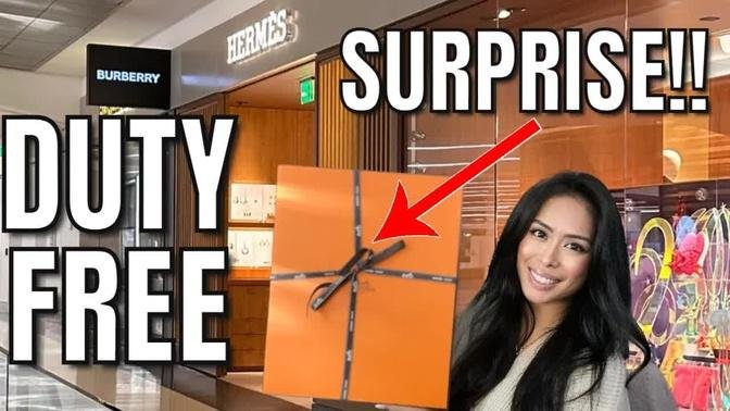 SURPRISE HERMES UNBOXING! LUXURY DUTY FREE SHOPPING HAUL AT SAN FRANCISCO AIRPORT & CHANEL VIP GIFT