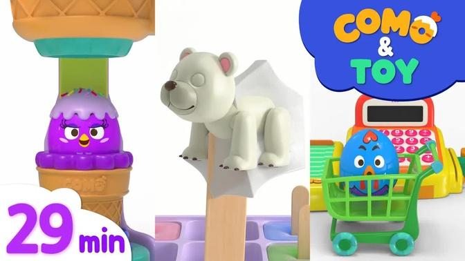 Como | Animals in ice cream + More Episode 29min | Learn colors and words | Como Kids TV