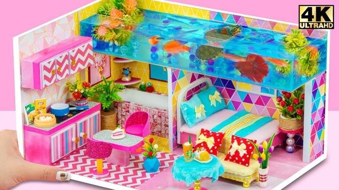 DIY Miniature House #139 ❤️ Build Luxury Cardboard House Has 4 rooms and Infinity Pool for Hamster