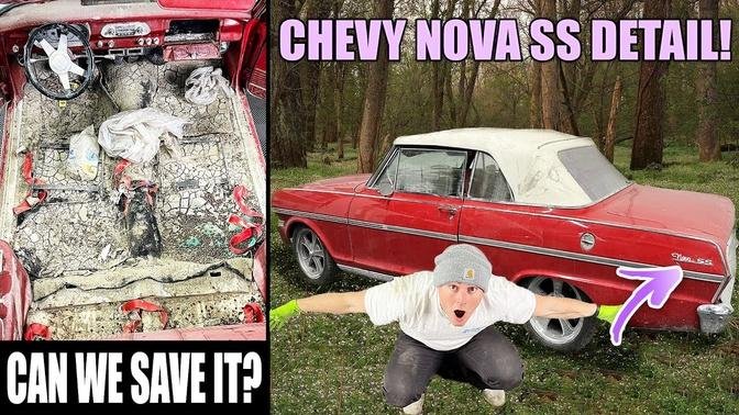 Can It Be Saved?! Deep Cleaning A Flooded Chevy Nova SS! | Car Detailing Restoration