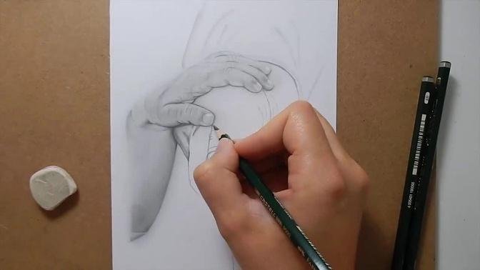 Drawing and shading hands with Faber Castell graphite pencils | Emmy Kalia