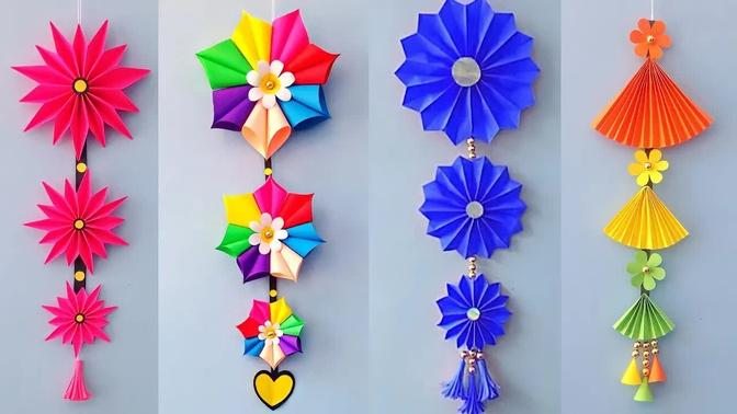 4 Quick Easy Paper Wall Hanging Ideas / Room Decor DIY / How to make paper door hanging / door decor