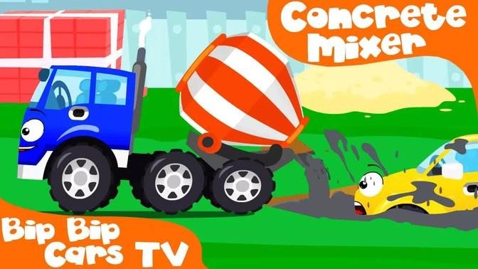 Cement Mixer Truck Excavator Dump Truck in the City | Bip Bip Cars New  Cartoon for Kids