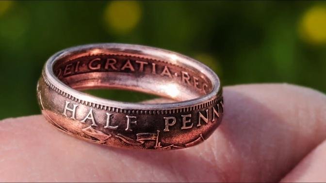 Make A Ring Out Of British Halfpenny Copper Coin