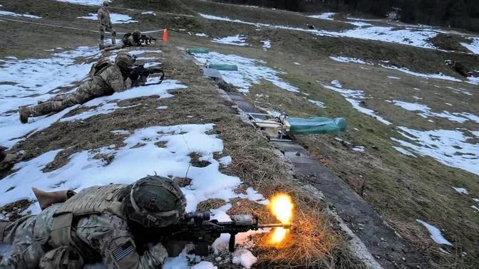 Paratroopers Squad Fire Tactical Movement In Slovenia